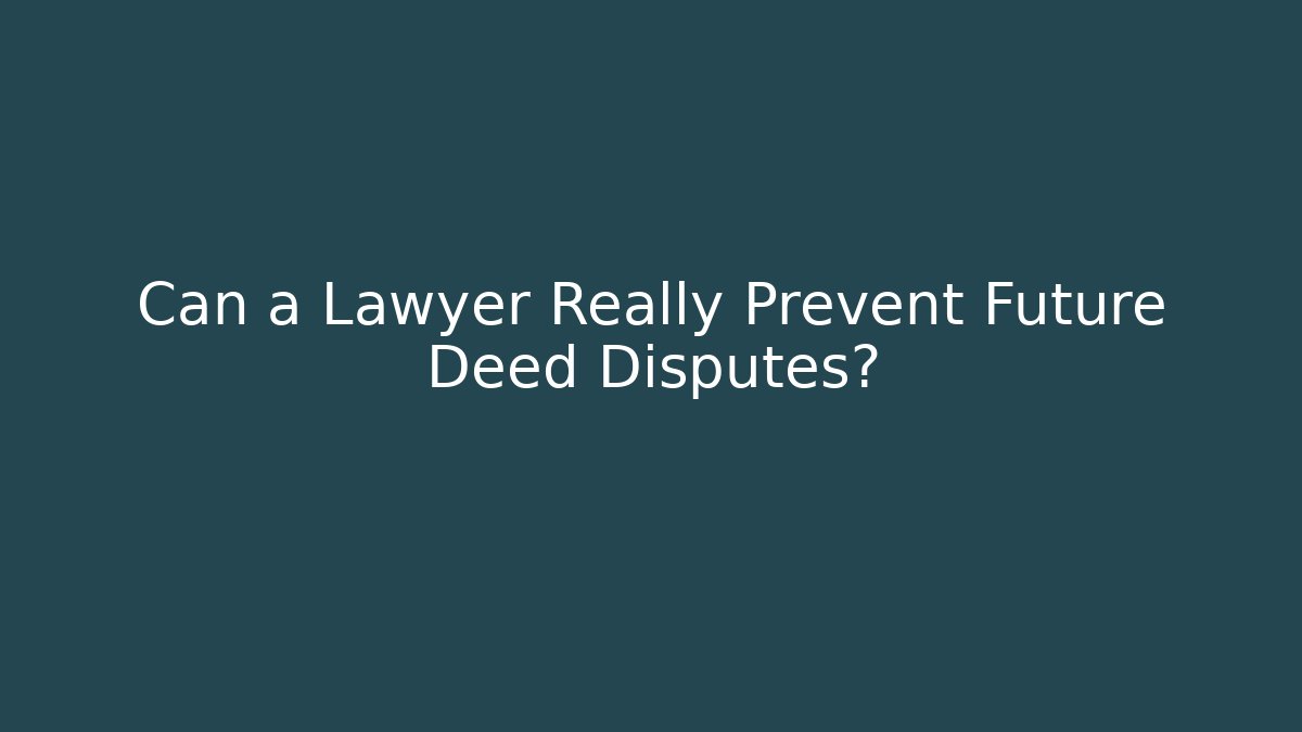 Can a Lawyer Really Prevent Future Deed Disputes? - WealthxGroup