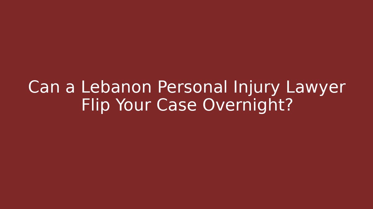 Can a Lebanon Personal Injury Lawyer Flip Your Case Overnight?