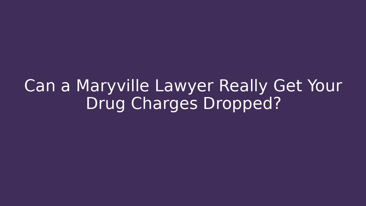 Can a Maryville Lawyer Really Get Your Drug Charges Dropped?