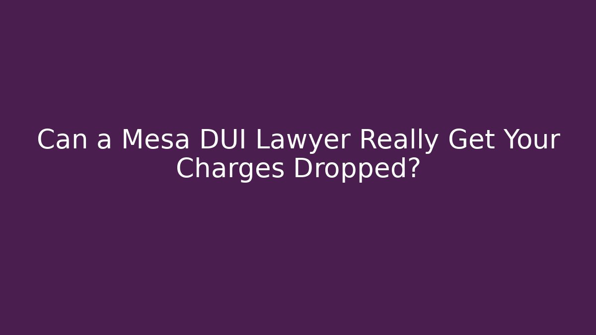 Can a Mesa DUI Lawyer Really Get Your Charges Dropped?