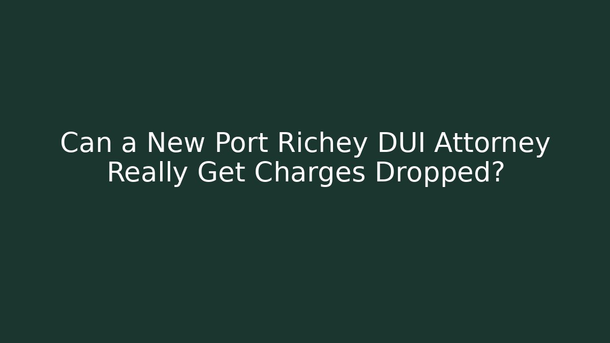 Can a New Port Richey DUI Attorney Really Get Charges Dropped?