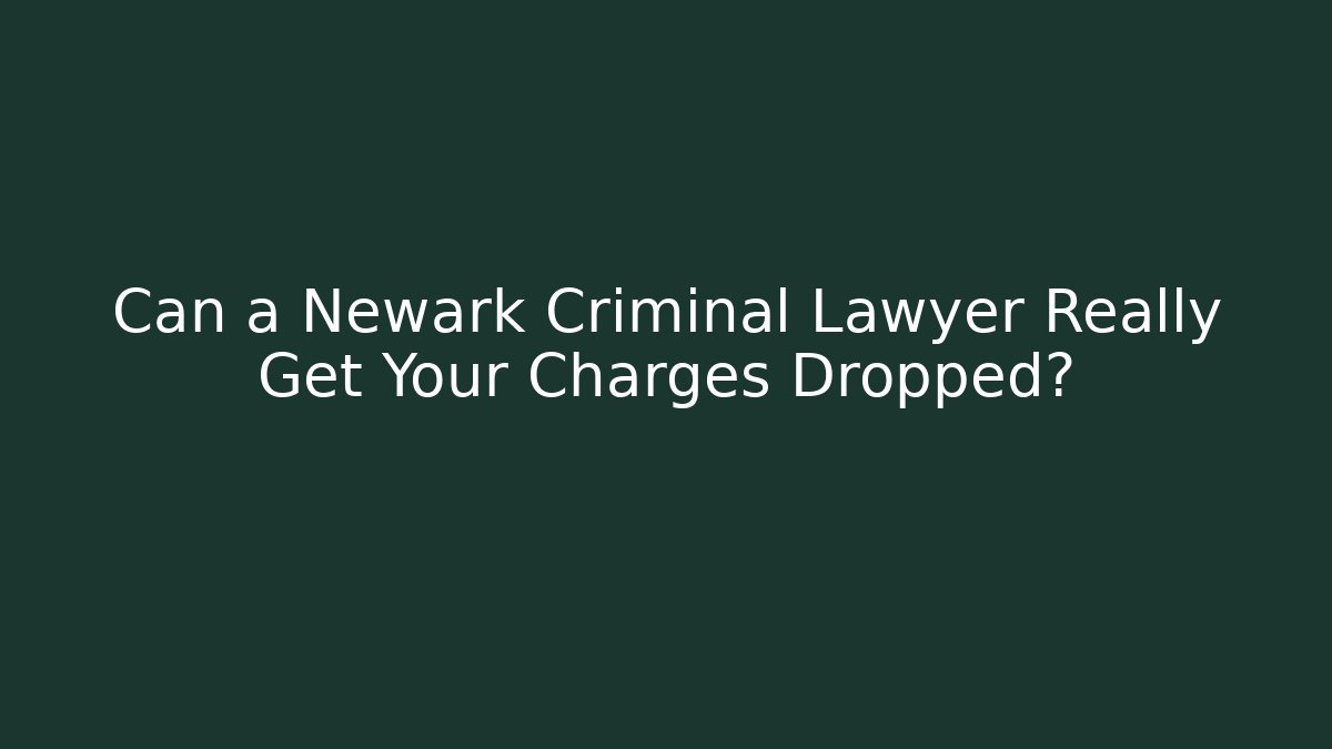 Can a Newark Criminal Lawyer Really Get Your Charges Dropped?
