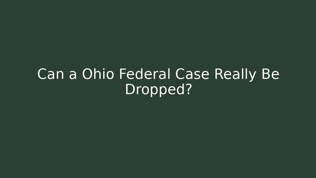 Can a Ohio Federal Case Really Be Dropped? - WealthxGroup