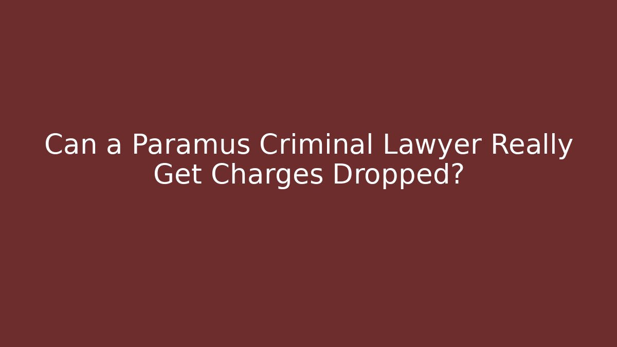 Can a Paramus Criminal Lawyer Really Get Charges Dropped? - WealthxGroup