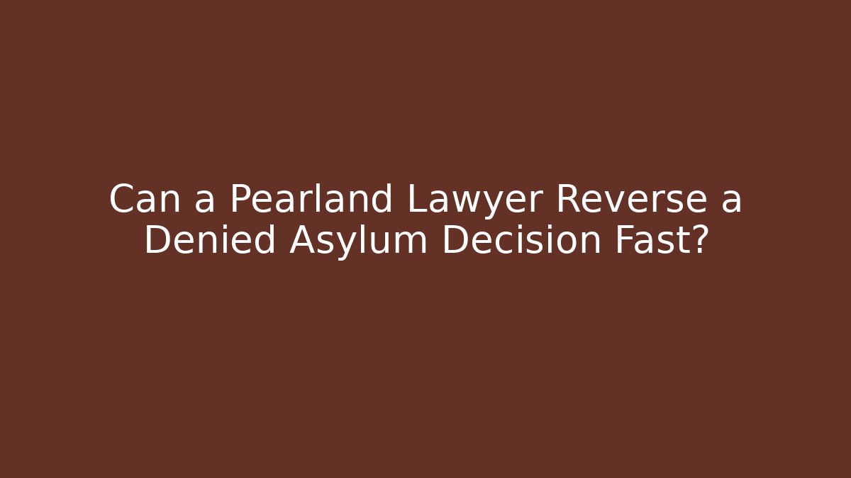 Can a Pearland Lawyer Reverse a Denied Asylum Decision Fast? - WealthxGroup