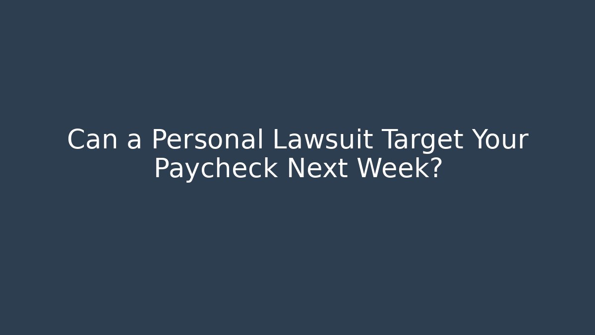 Can a Personal Lawsuit Target Your Paycheck Next Week? - WealthxGroup