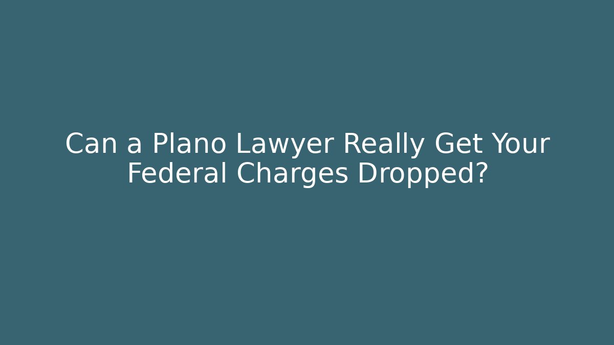 Can a Plano Lawyer Really Get Your Federal Charges Dropped?