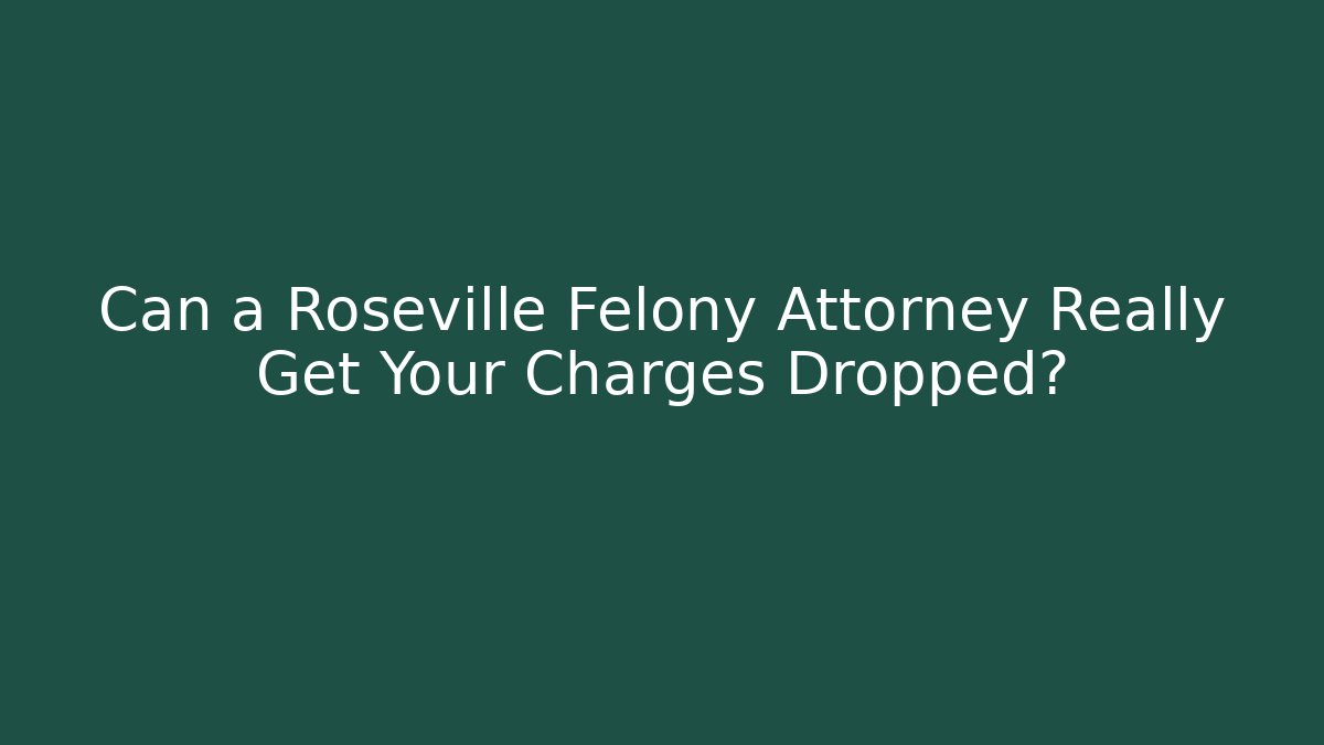 Can a Roseville Felony Attorney Really Get Your Charges Dropped?
