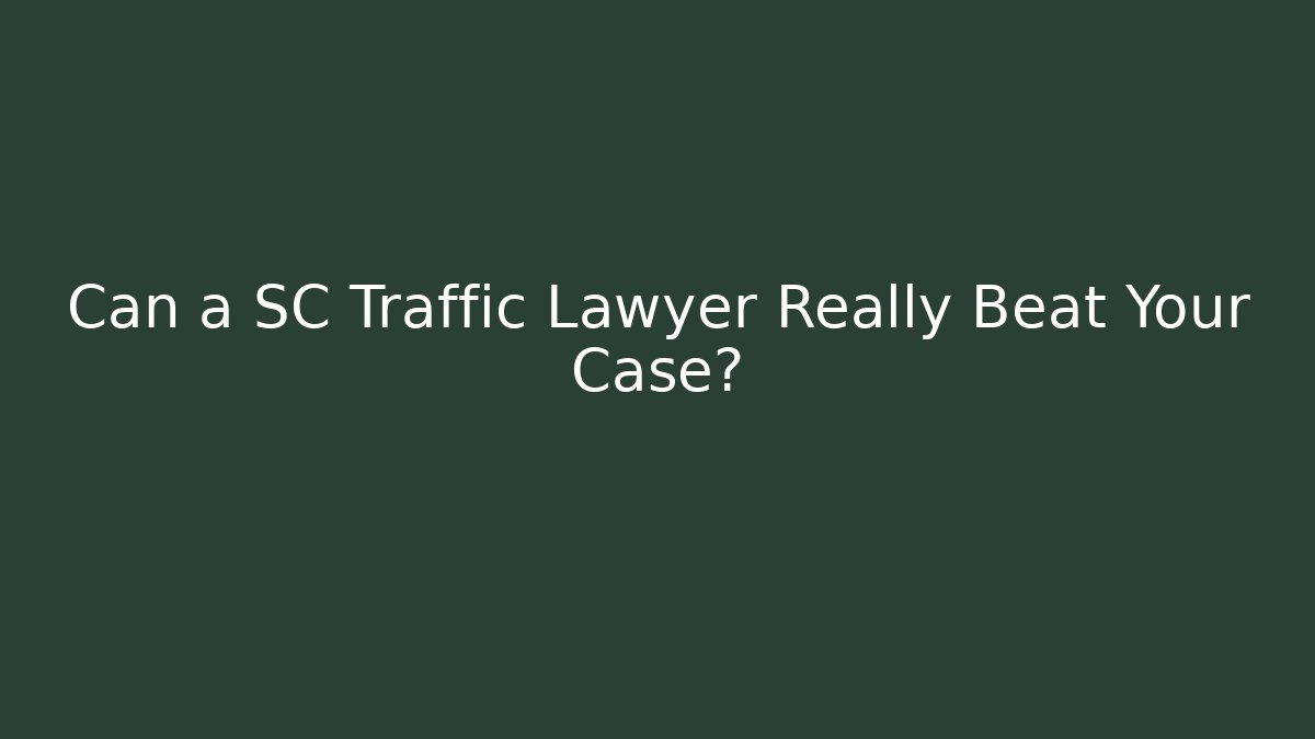 Can a SC Traffic Lawyer Really Beat Your Case? - WealthxGroup