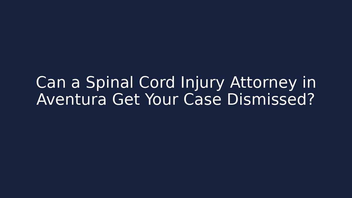 Can a Spinal Cord Injury Attorney in Aventura Get Your Case Dismissed?