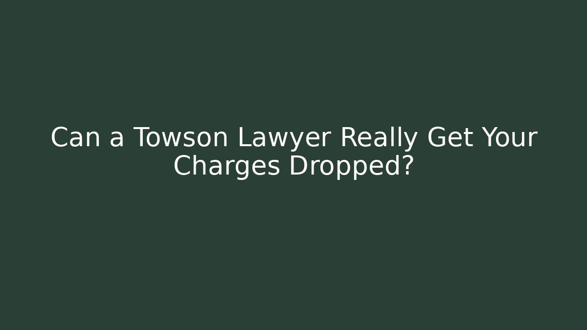 Can a Towson Lawyer Really Get Your Charges Dropped?