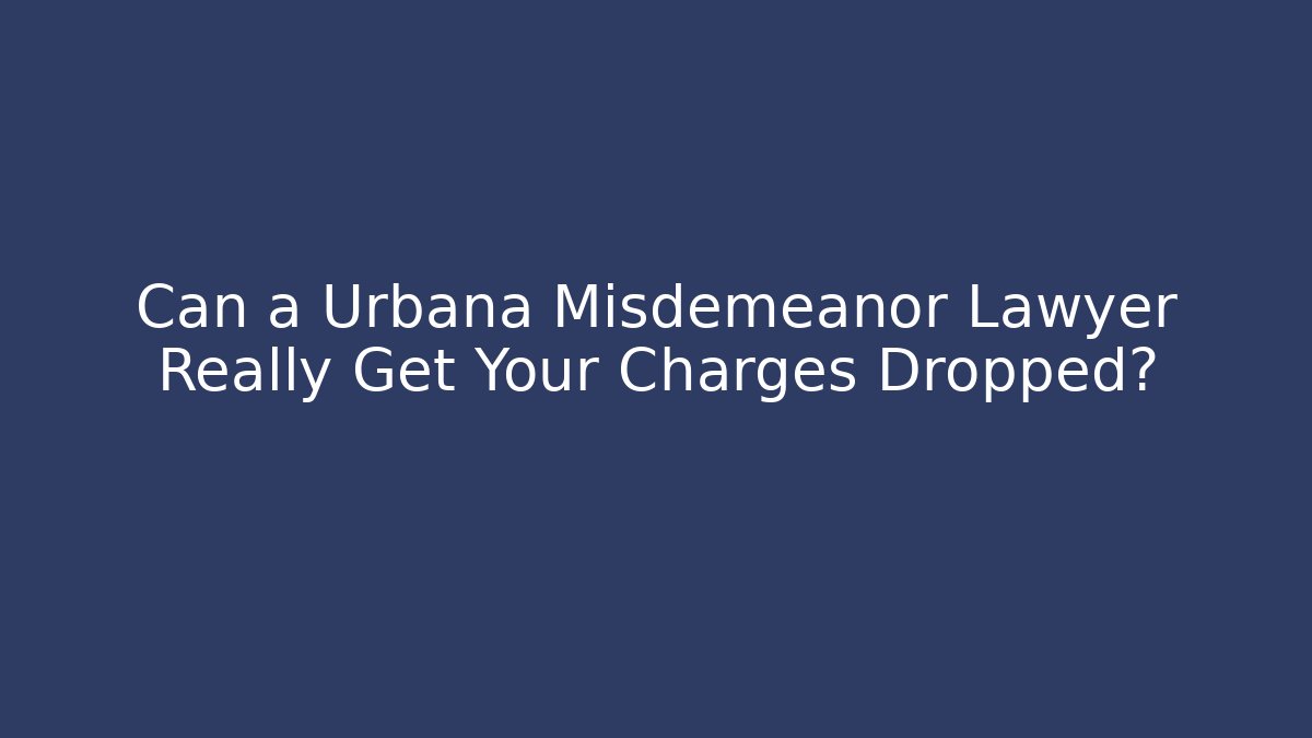 Can a Urbana Misdemeanor Lawyer Really Get Your Charges Dropped? - WealthxGroup