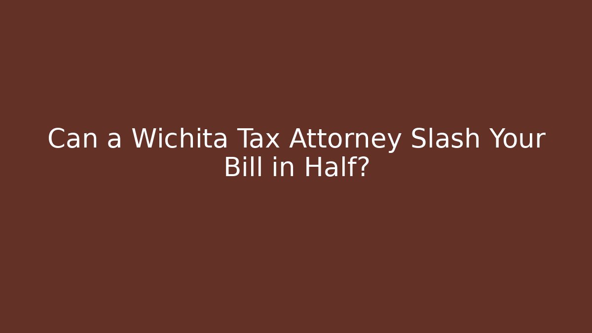 Can a Wichita Tax Attorney Slash Your Bill in Half?