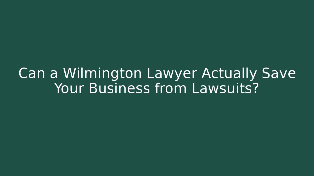 Can a Wilmington Lawyer Actually Save Your Business from Lawsuits?