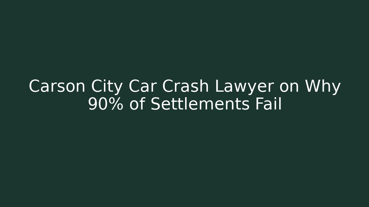 Carson City Car Crash Lawyer on Why 90% of Settlements Fail