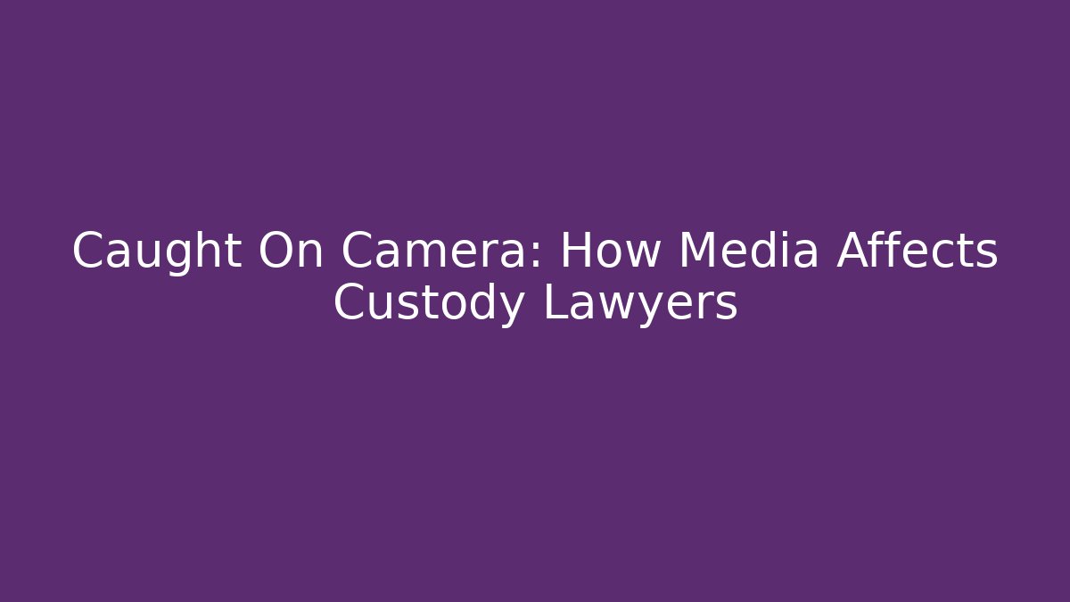 Caught On Camera: How Media Affects Custody Lawyers