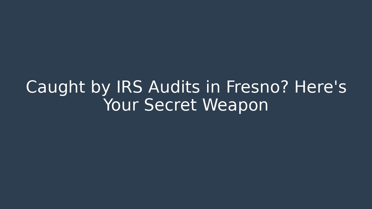 Caught by IRS Audits in Fresno? Here's Your Secret Weapon