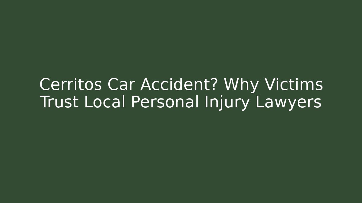 Cerritos Car Accident? Why Victims Trust Local Personal Injury Lawyers