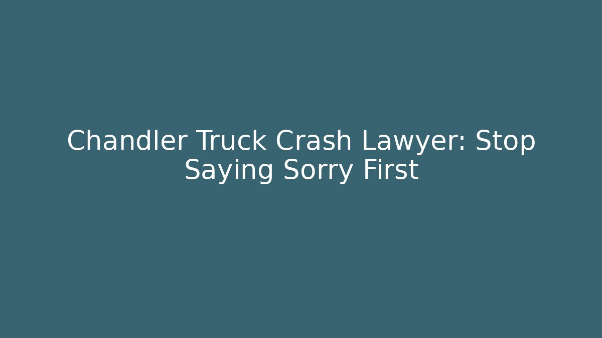 Chandler Truck Crash Lawyer: Stop Saying Sorry First