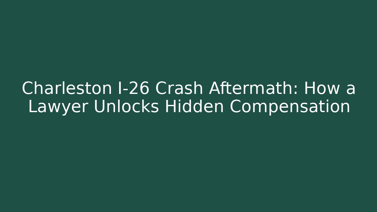 Charleston I-26 Crash Aftermath: How a Lawyer Unlocks Hidden Compensation