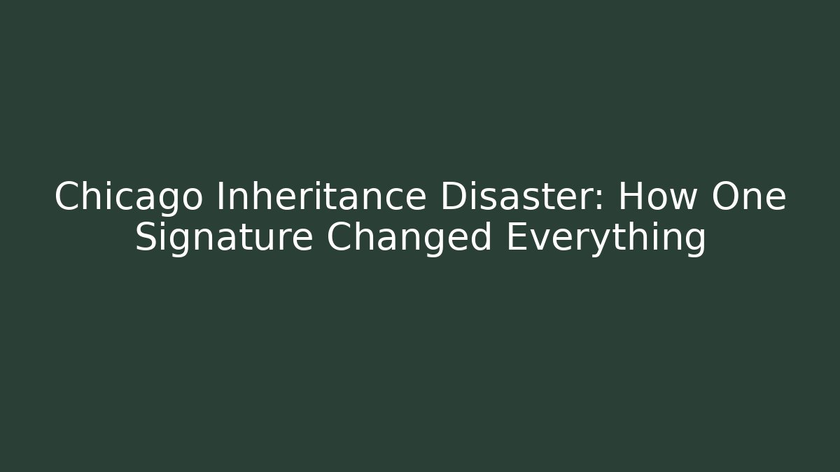 Chicago Inheritance Disaster: How One Signature Changed Everything - WealthxGroup