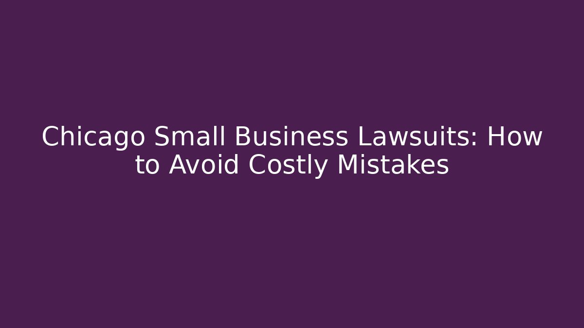 Chicago Small Business Lawsuits: How to Avoid Costly Mistakes - WealthxGroup