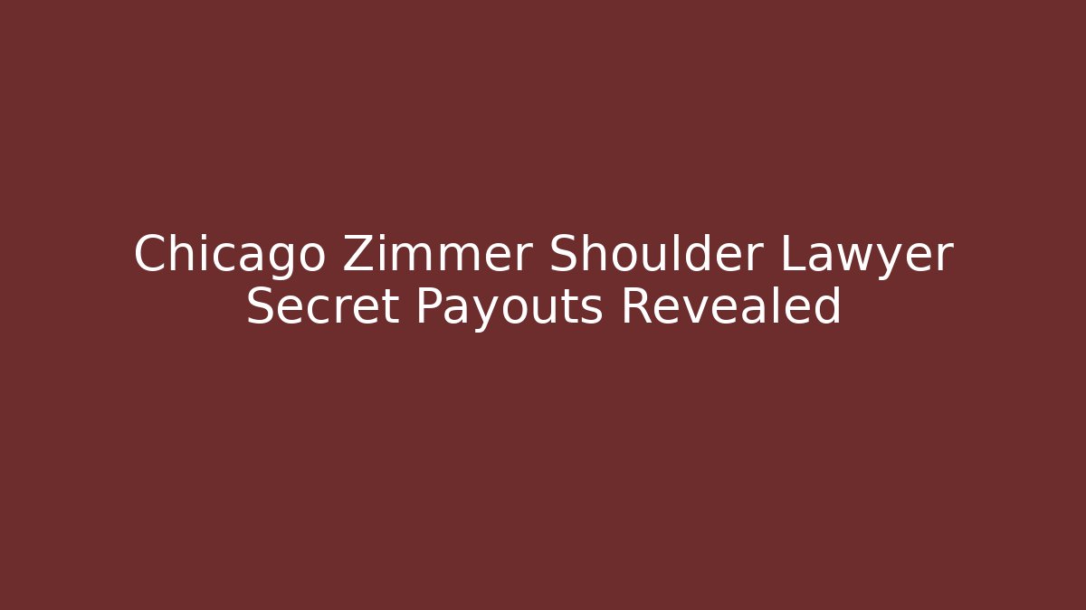Chicago Zimmer Shoulder Lawyer Secret Payouts Revealed