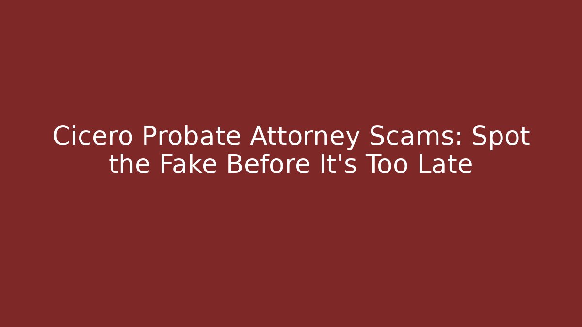 Cicero Probate Attorney Scams: Spot the Fake Before It’s Too Late