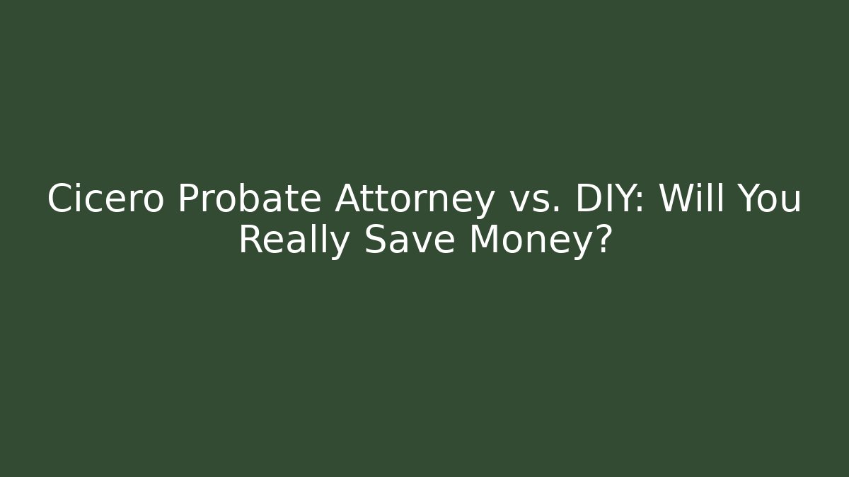 Cicero Probate Attorney vs. DIY: Will You Really Save Money? - WealthxGroup