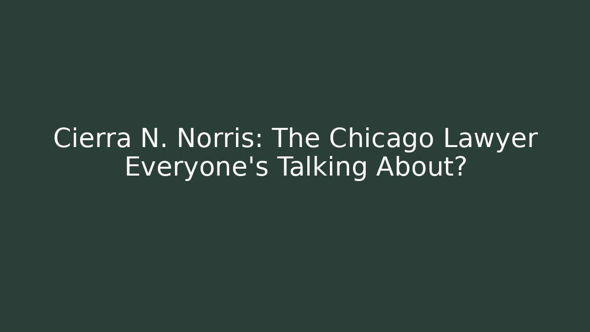 Cierra N. Norris: The Chicago Lawyer Everyone’s Talking About?
