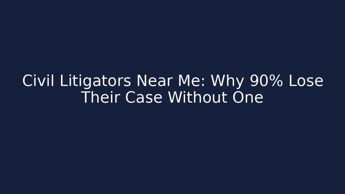 Civil Litigators Near Me: Why 90% Lose Their Case Without One