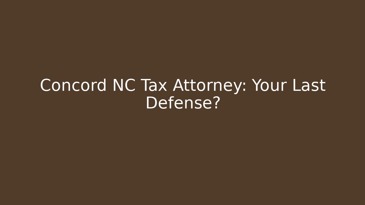 Concord NC Tax Attorney: Your Last Defense?