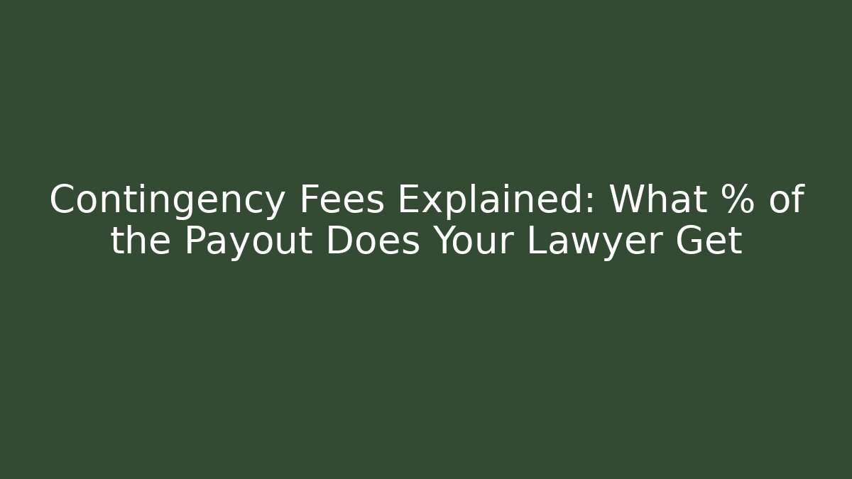 Contingency Fees Explained: What % of the Payout Does Your Lawyer Get