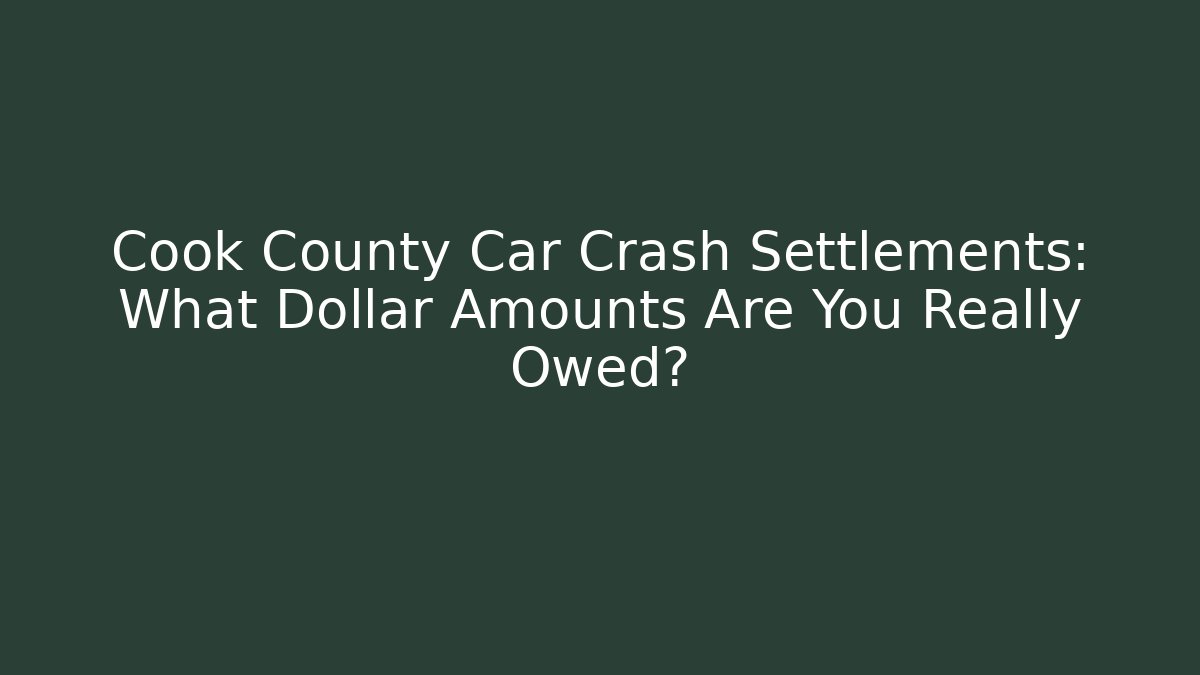 Cook County Car Crash Settlements: What Dollar Amounts Are You Really Owed?