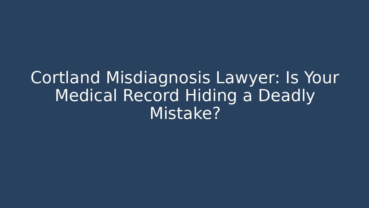 Cortland Misdiagnosis Lawyer: Is Your Medical Record Hiding a Deadly Mistake?