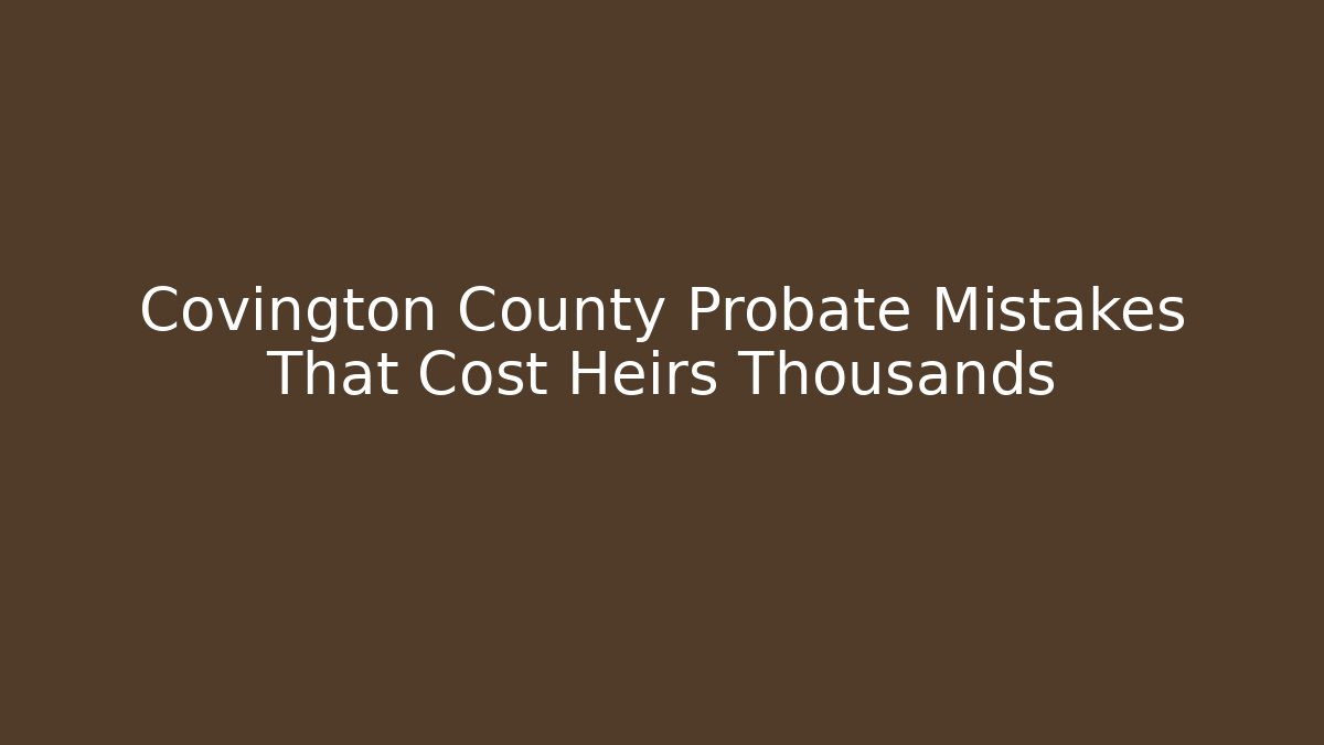 Covington County Probate Mistakes That Cost Heirs Thousands