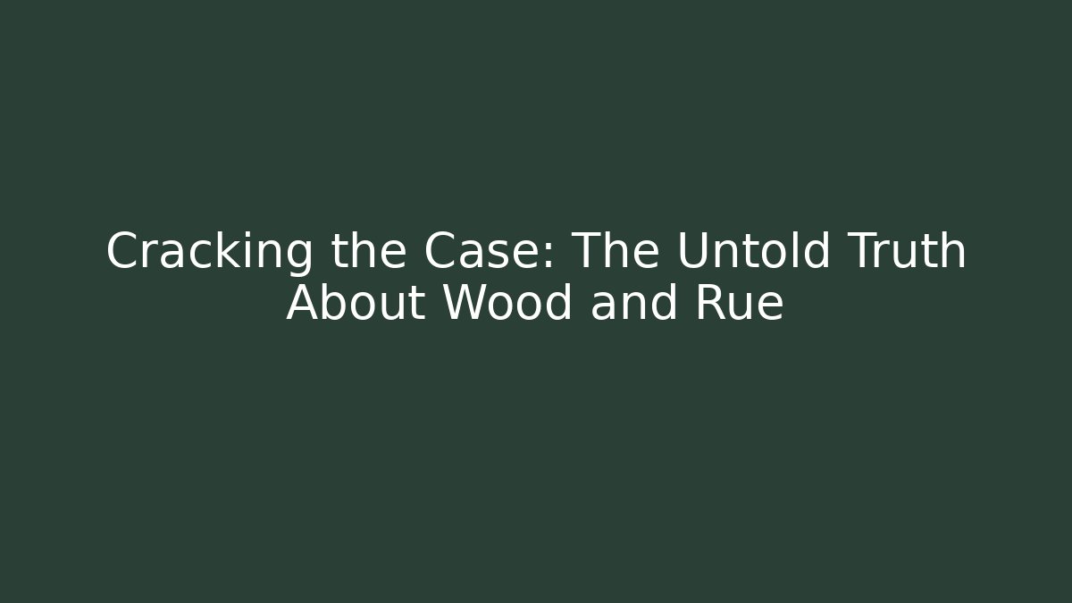 Cracking the Case: The Untold Truth About Wood and Rue