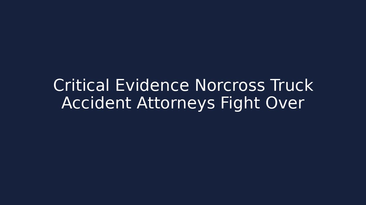 Critical Evidence Norcross Truck Accident Attorneys Fight Over