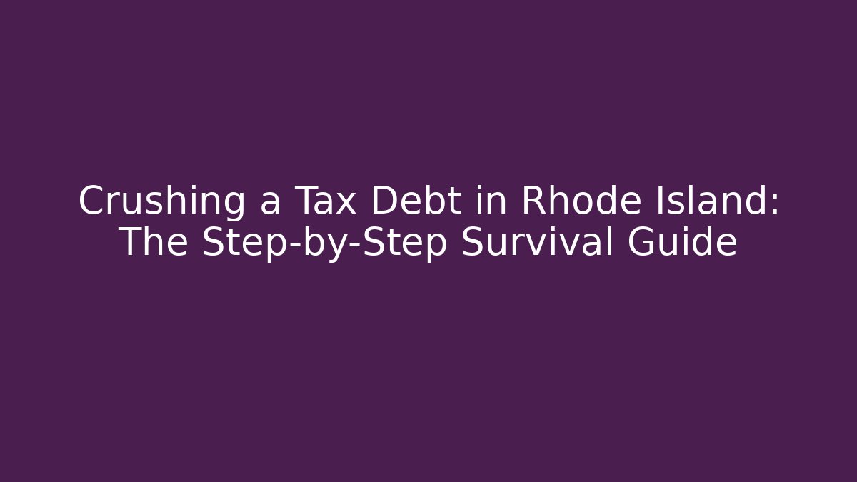 Crushing a Tax Debt in Rhode Island: The Step-by-Step Survival Guide