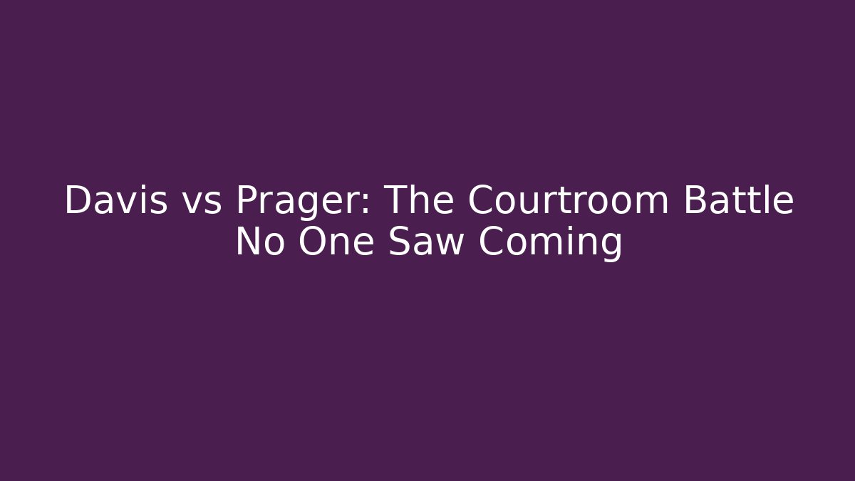 Davis vs Prager: The Courtroom Battle No One Saw Coming - WealthxGroup