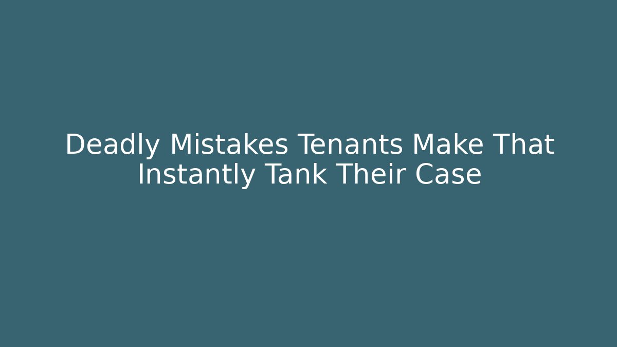 Deadly Mistakes Tenants Make That Instantly Tank Their Case - WealthxGroup