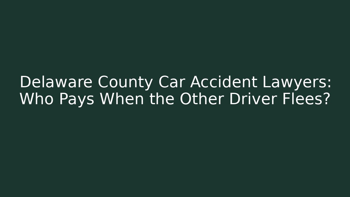 Delaware County Car Accident Lawyers: Who Pays When the Other Driver Flees?