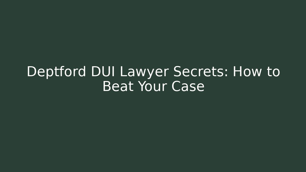 Deptford DUI Lawyer Secrets: How to Beat Your Case