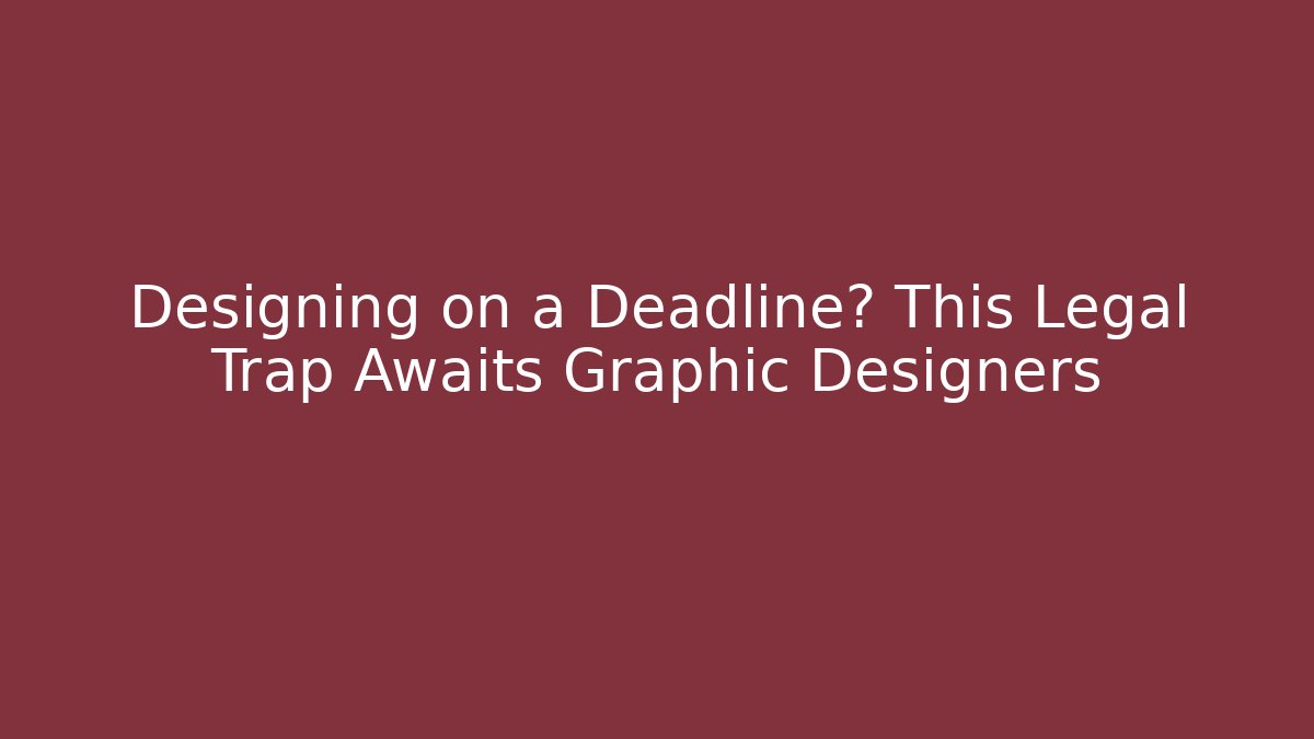 Designing on a Deadline? This Legal Trap Awaits Graphic Designers