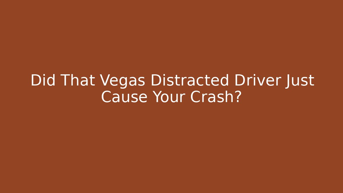 Did That Vegas Distracted Driver Just Cause Your Crash? - WealthxGroup