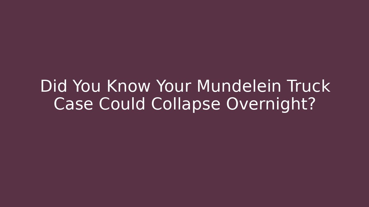 Did You Know Your Mundelein Truck Case Could Collapse Overnight? - WealthxGroup