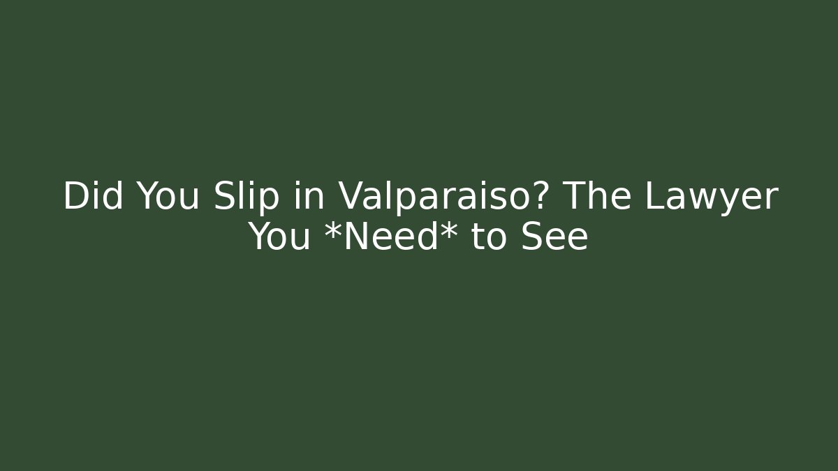 Did You Slip in Valparaiso? The Lawyer You *Need* to See