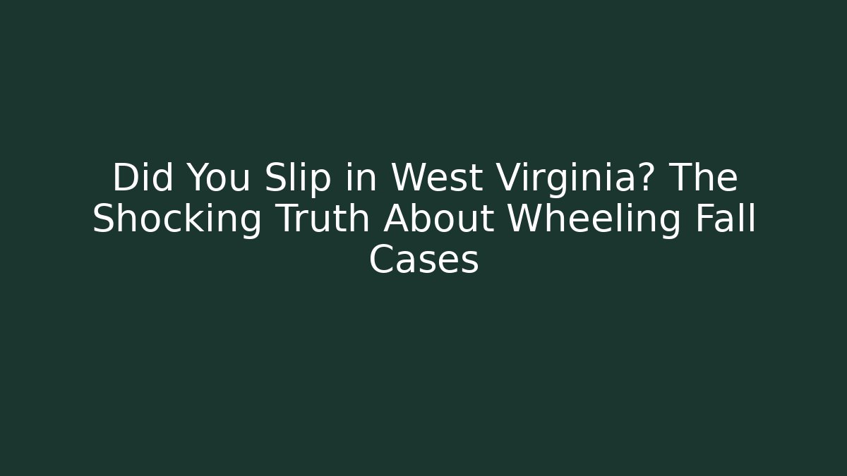 Did You Slip in West Virginia? The Shocking Truth About Wheeling Fall Cases - WealthxGroup
