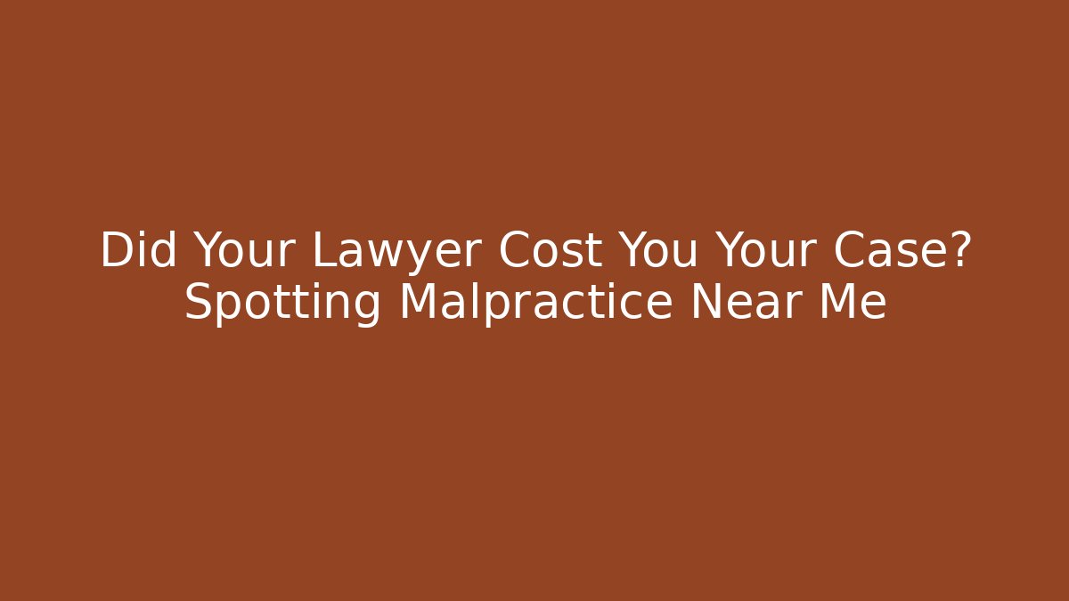 Did Your Lawyer Cost You Your Case? Spotting Malpractice Near Me