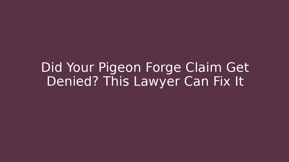 Did Your Pigeon Forge Claim Get Denied? This Lawyer Can Fix It